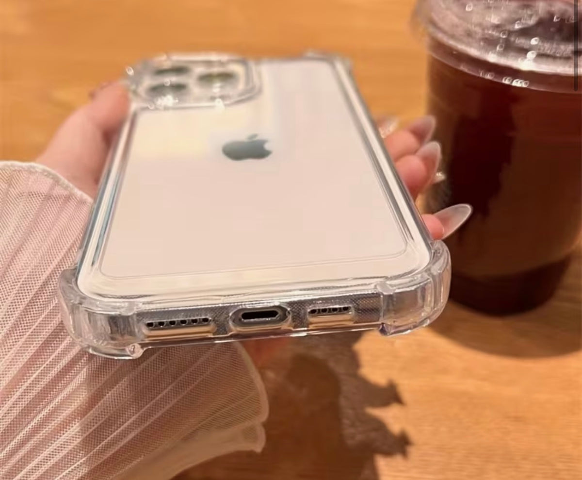 Luxury Clear Silicone Phone Case For iPhone 17 Pro Max 11 13 16 15 14 12 Air Shockproof Transparent Bumper Back Cover