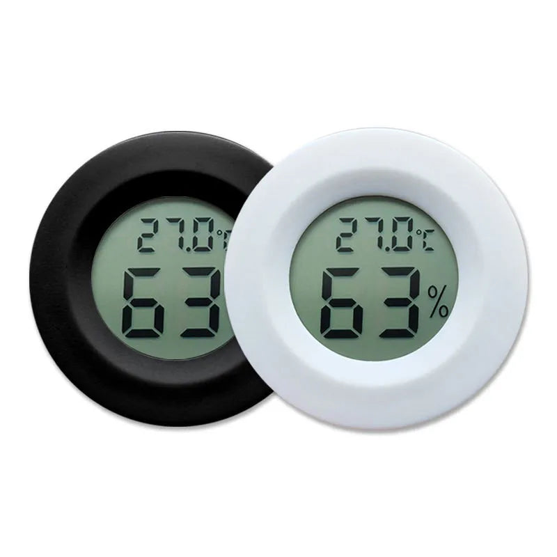 2/4 Pcs Mini Hygrometer Thermometer Fahrenheit or Celsius Meter Digital LCD Monitor Indoor Room Round Humidity Temperature Gauge
