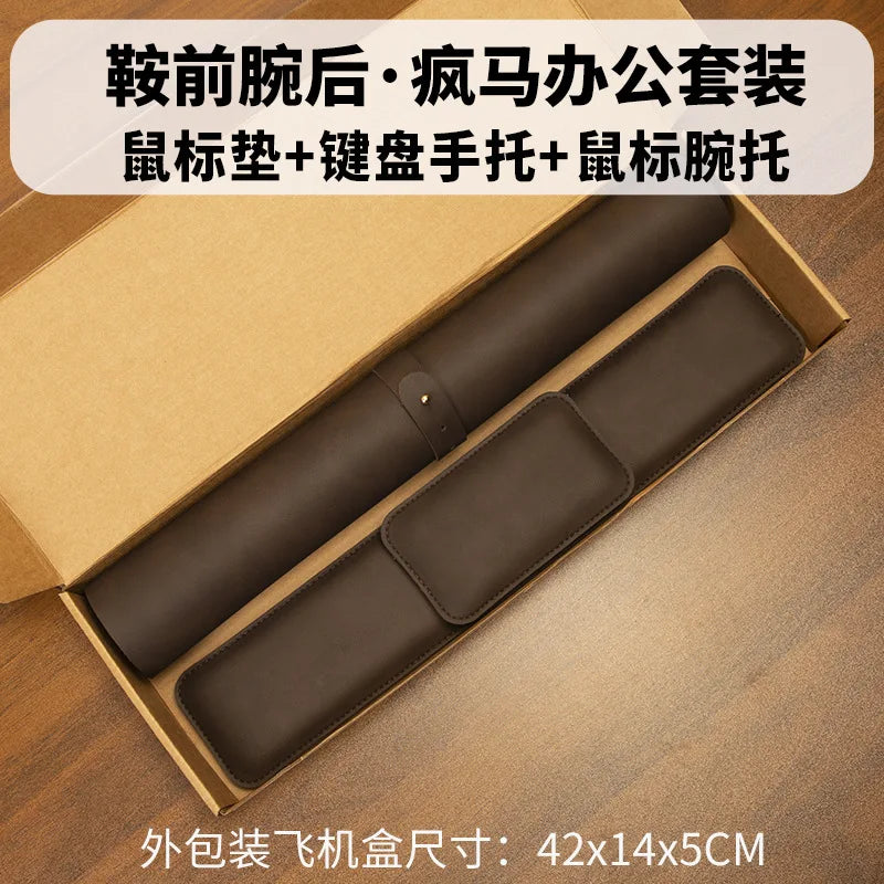 Desk Mat Waterproof PU Mouse Pad Large Mousepad Laptop Non-slip Desk Pad Keyboard Mats Mouse Mat Mouse Wrist Guard Three Pieces