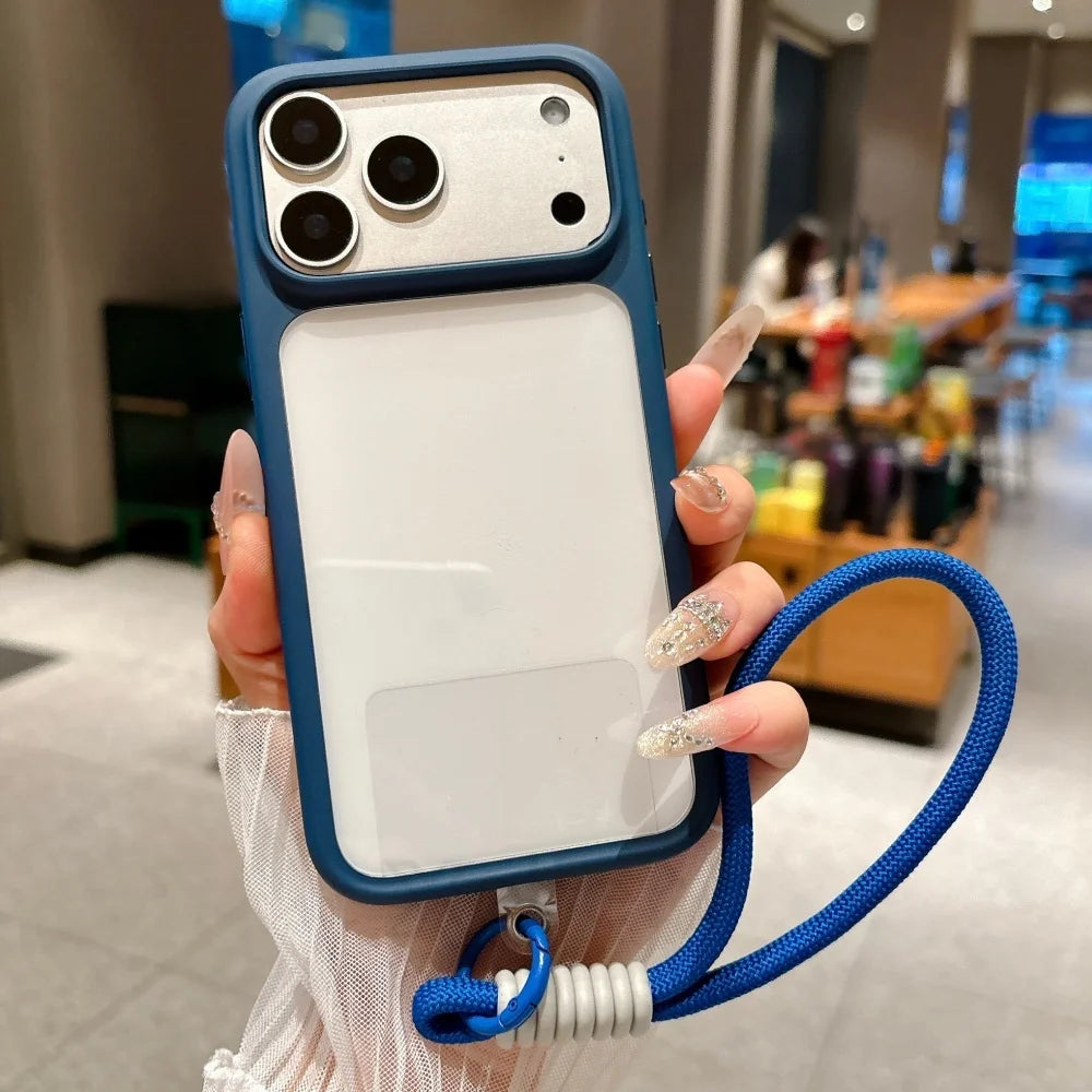 Intelligent Camera Touch Button Crystal Clear Phone Case for iPhone 18 17 Pro Max 16 Pro Air Transparent Shockproof Cover Funda