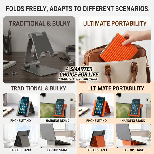 Creative Silicone Phone Stand - Flexible Foldable Transformable Desk Tablet Laptop Holder Travel Accessory