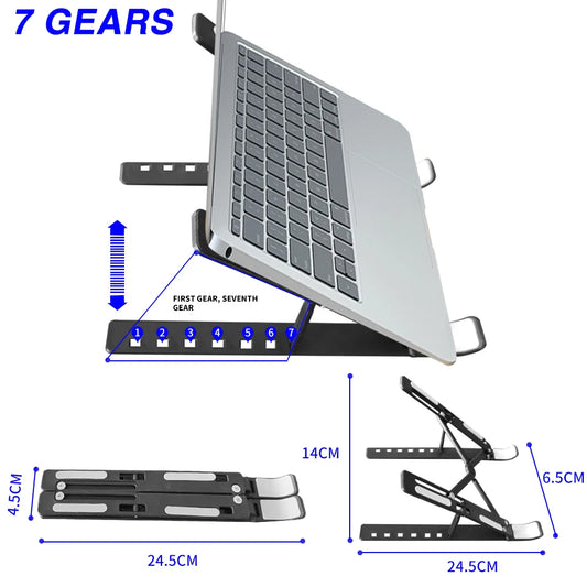 7 Levels Laptop Stand Portable Foldable ABS Tablet Computer for Macbook Apple Air Pro Lenovo Bracket Universal Pad PC Holder