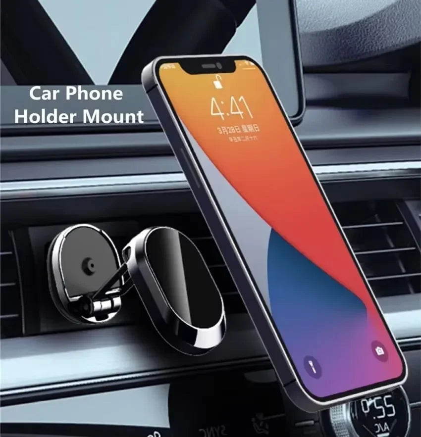 Magnetic Car Phone Holder Magnet Phone Bracket Foldable Dashboard Stand 360-degree Rotatable Navigation Holder Car Accessories