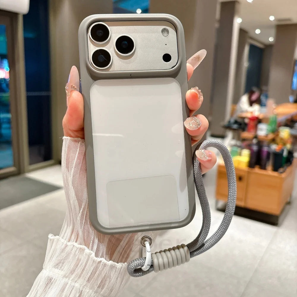 Intelligent Camera Touch Button Crystal Clear Phone Case for iPhone 18 17 Pro Max 16 Pro Air Transparent Shockproof Cover Funda