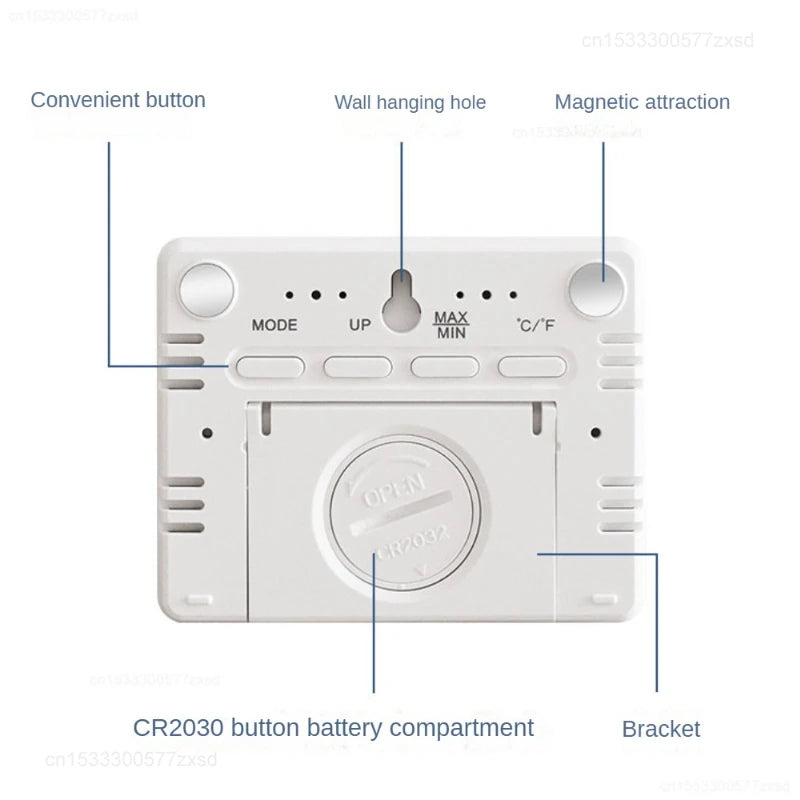 New Multifunction Thermometer Hygrometer Automatic Electronic Temperature Humidity Monitor Clock Household Thermometer Tools