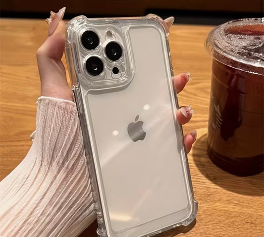 Luxury Clear Silicone Phone Case For iPhone 17 Pro Max 11 13 16 15 14 12 Air Shockproof Transparent Bumper Back Cover