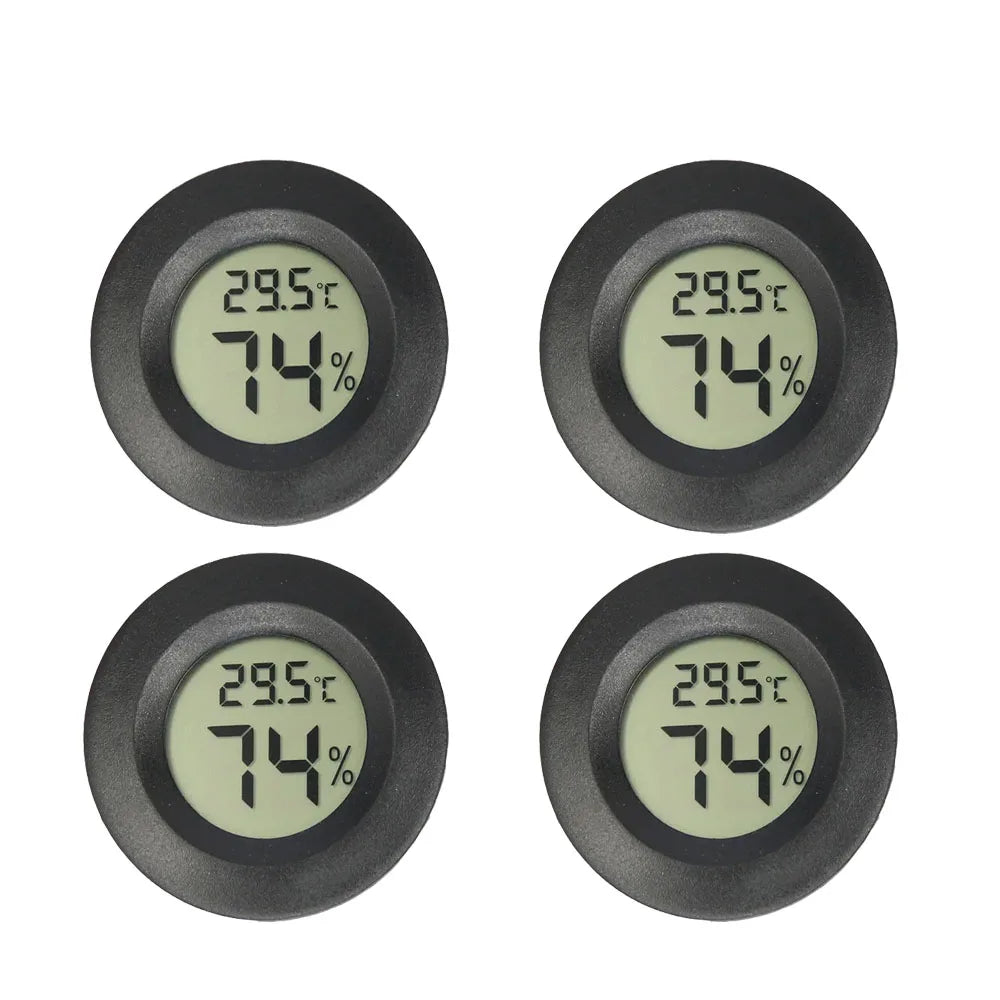 2/4 Pcs Mini Hygrometer Thermometer Fahrenheit or Celsius Meter Digital LCD Monitor Indoor Room Round Humidity Temperature Gauge