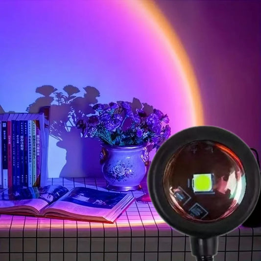Sunset Projector LED Lamp | Art Deco Style Metal and Crystal USB Powered Energy Efficient Bedroom Decoration