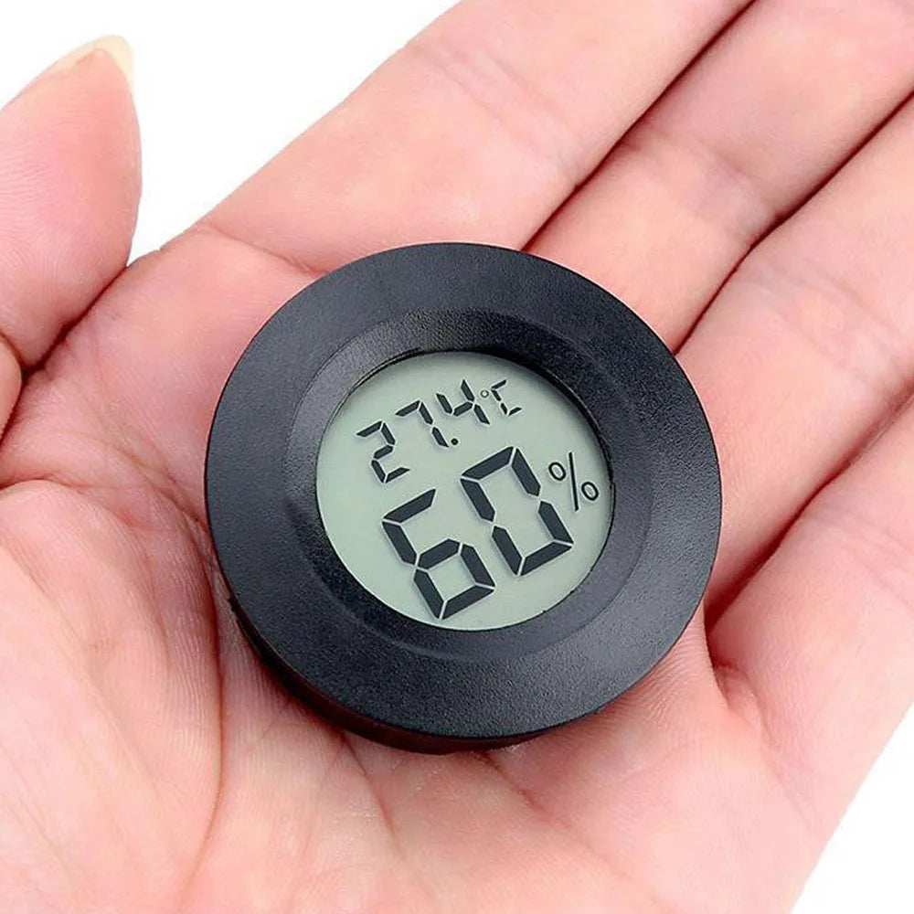 2/4 Pcs Mini Hygrometer Thermometer Fahrenheit or Celsius Meter Digital LCD Monitor Indoor Room Round Humidity Temperature Gauge