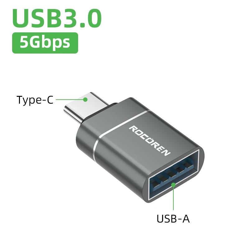 Rocoren USB Type C OTG Adapter USB C Male to USB 3.0 Female Cable Conv ...
