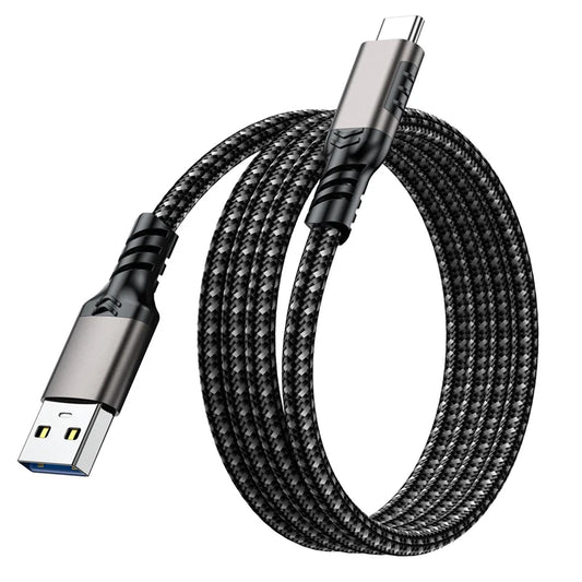USB3.2 10Gbps USB Type C Cable USB A to C 3A 60W QC3.0 Fast Charging for Samsung NVMe Hard Disk External Android Data Braid 2M