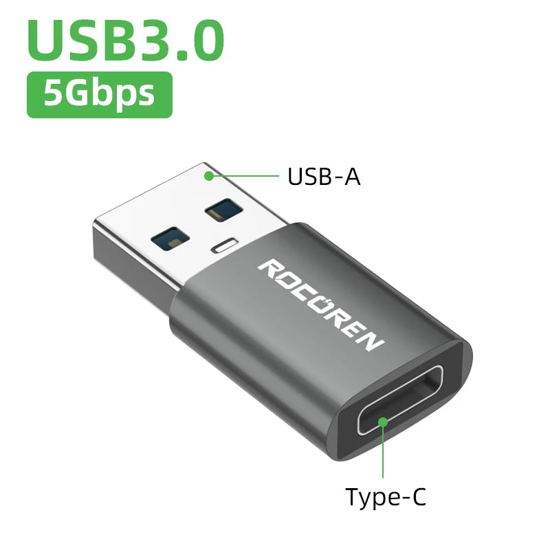 Rocoren USB Type C OTG Adapter USB C Male to USB 3.0 Female Cable Conv ...