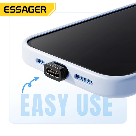 Essager Type‑C To Type‑C OTG Adapter Type‑C Dust Protective Plug Support Charging Data Sync For iPhone 17 Xiaomi 17 Smart Phones