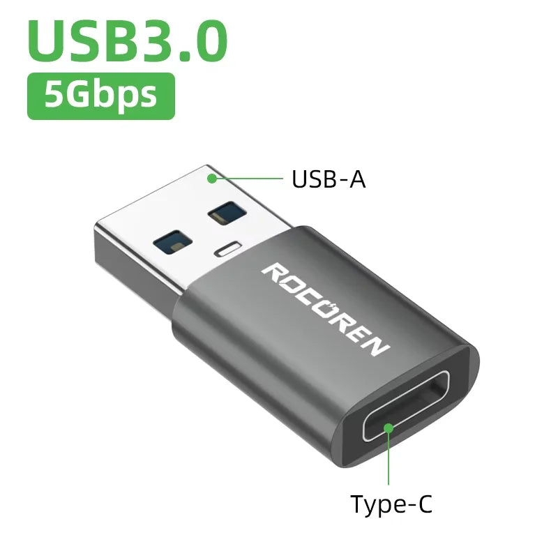 Rocoren USB Type C OTG Adapter USB C Male to USB 3.0 Female Cable Conv ...
