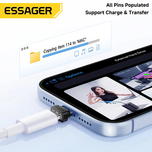 Essager Type‑C To Type‑C OTG Adapter Type‑C Dust Protective Plug Support Charging Data Sync For iPhone 17 Xiaomi 17 Smart Phones