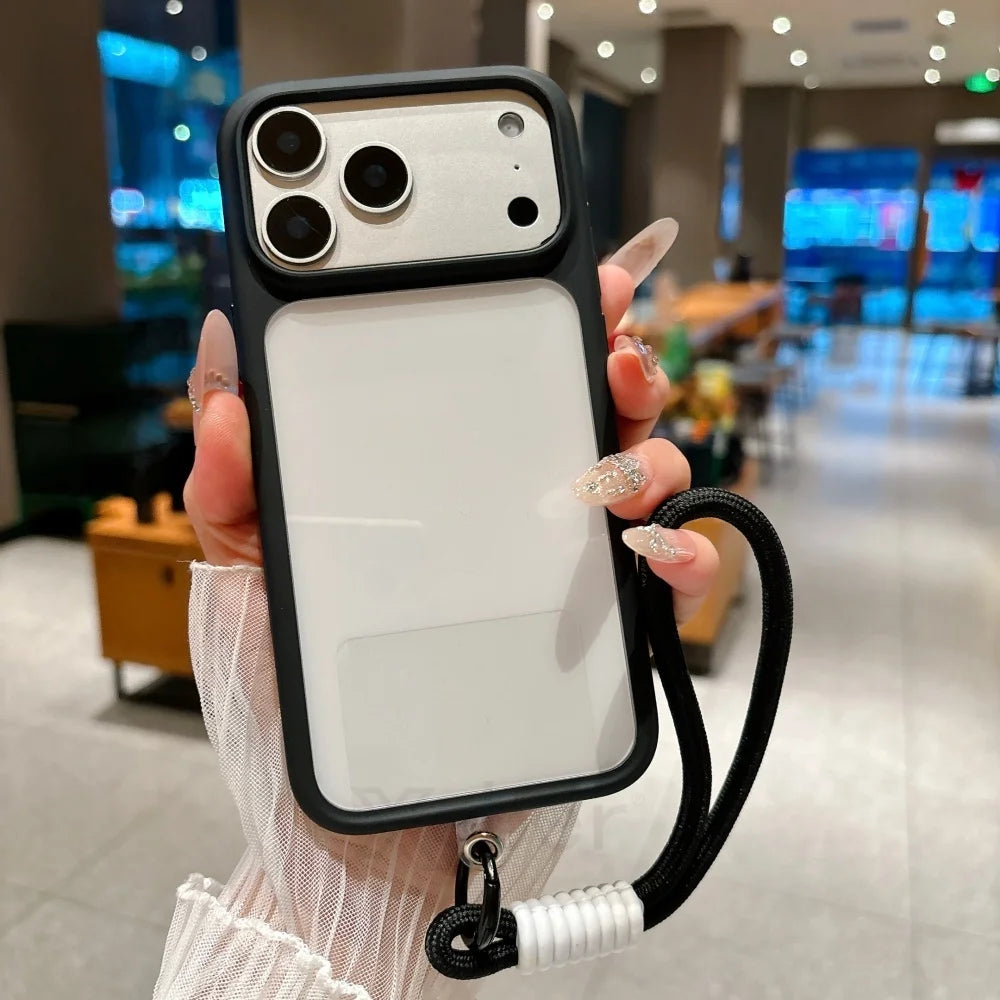 Intelligent Camera Touch Button Crystal Clear Phone Case for iPhone 18 17 Pro Max 16 Pro Air Transparent Shockproof Cover Funda